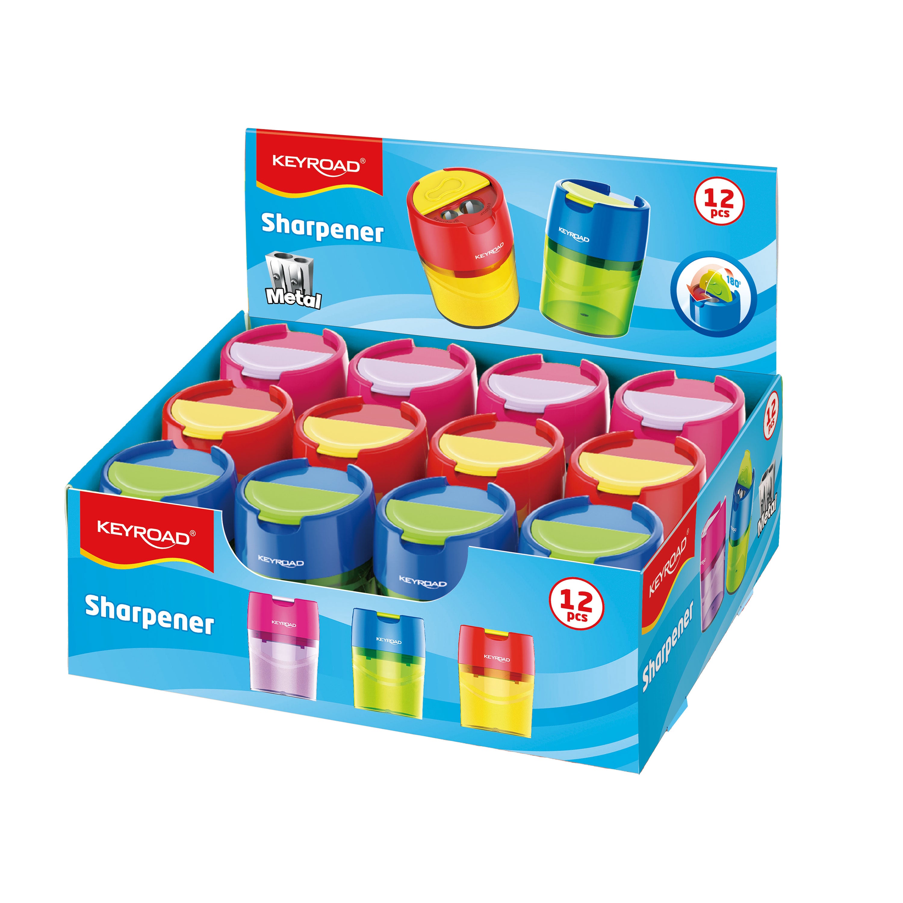 Keyroad 2-Hole Sharpener – 12pcs Colour Box | KR971297 | Shakeel – shakeel