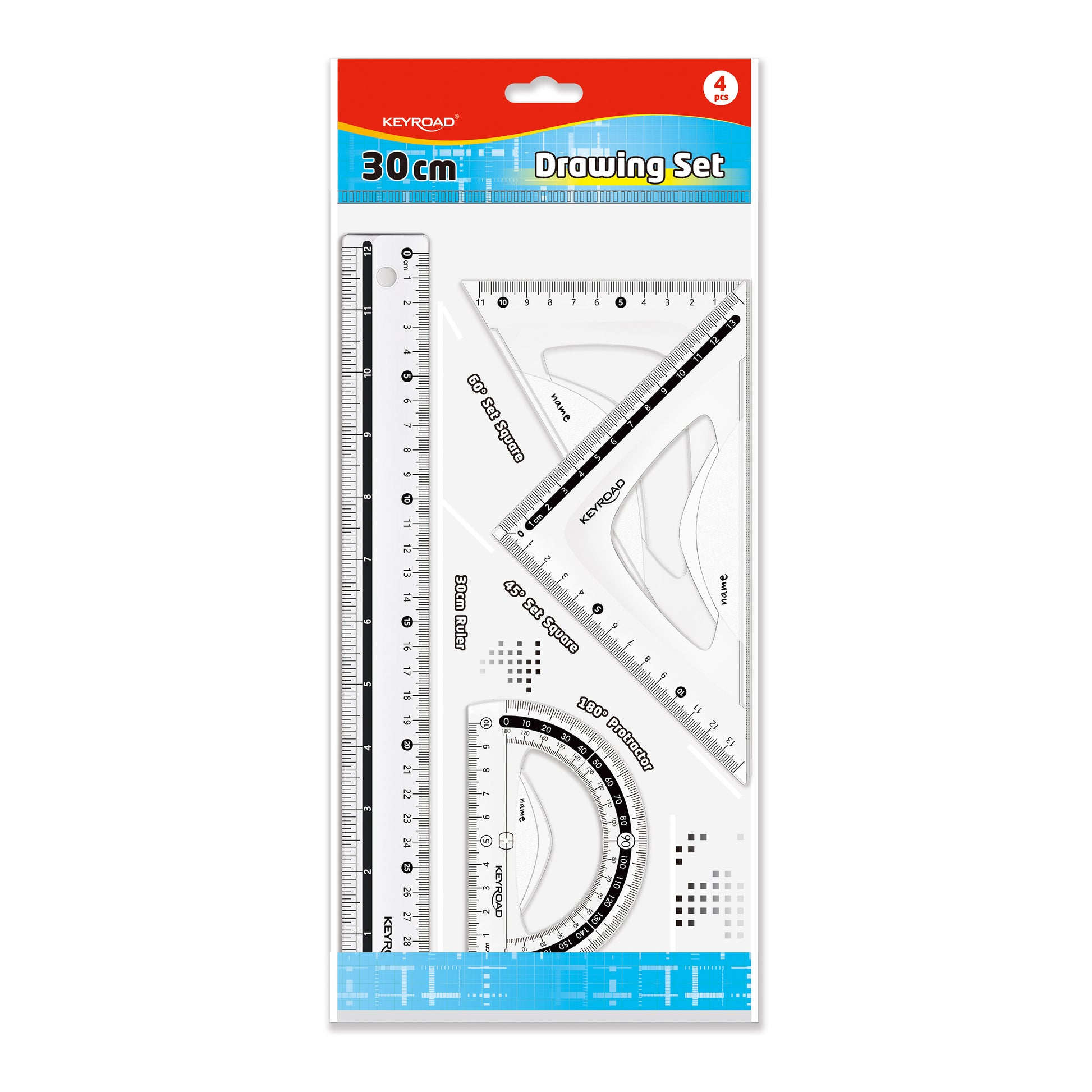 Keyroad KR972988 30cm Duo-Graduation Plastic Ruler Set – 4pcs – Sharjah