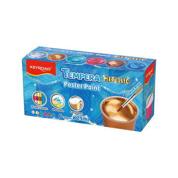 Keyroad KR972983 Metallic Poster Paint Set – 6 x 25ml Tubes for Art & School