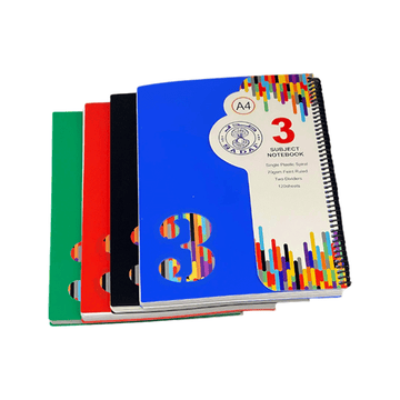 Sadaf 3 Subject A4 Notebook 120 Sheets 70gsm for School, College, and Office