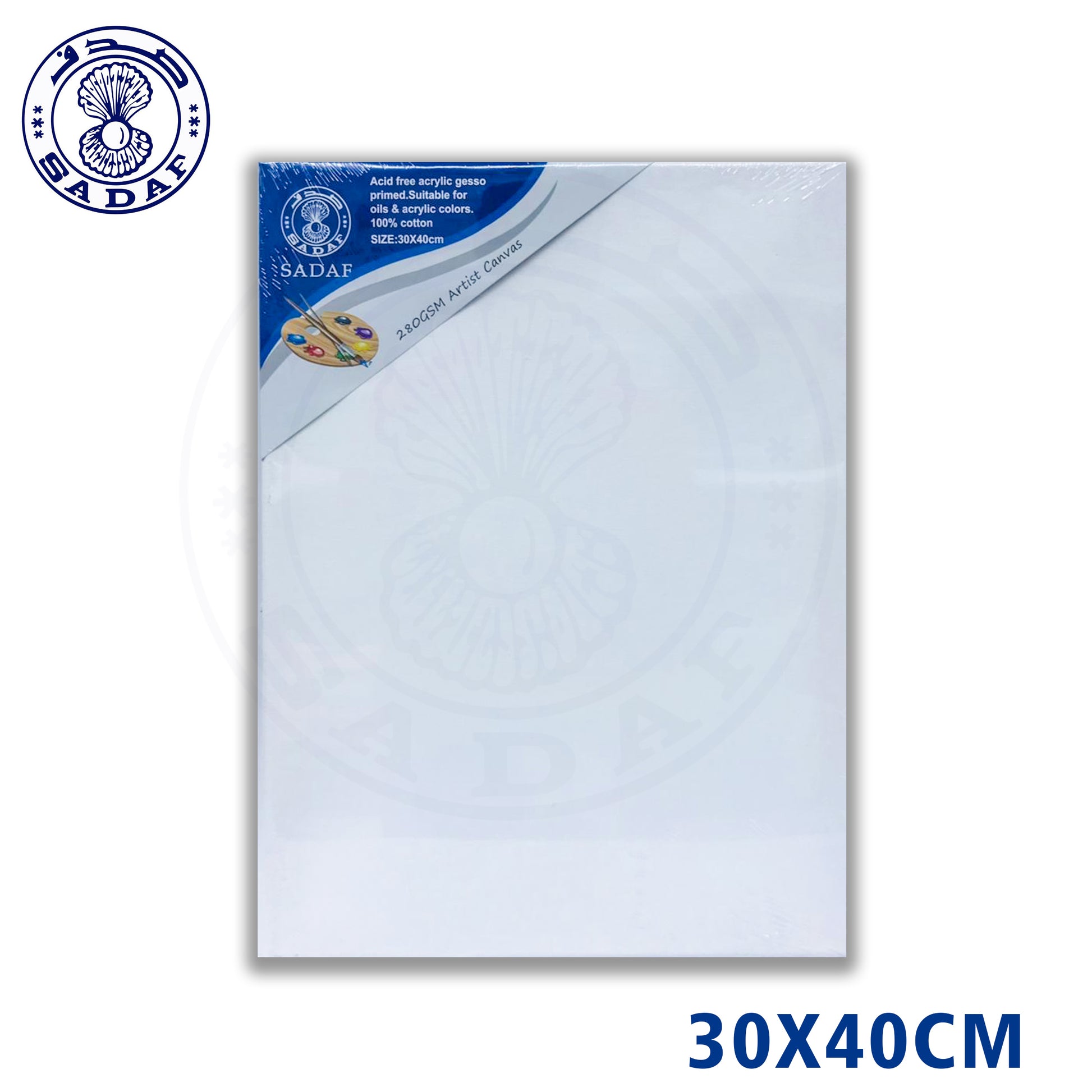 Sadaf 30x40cm Canvas Board – 280 GSM Cotton – SDF3040