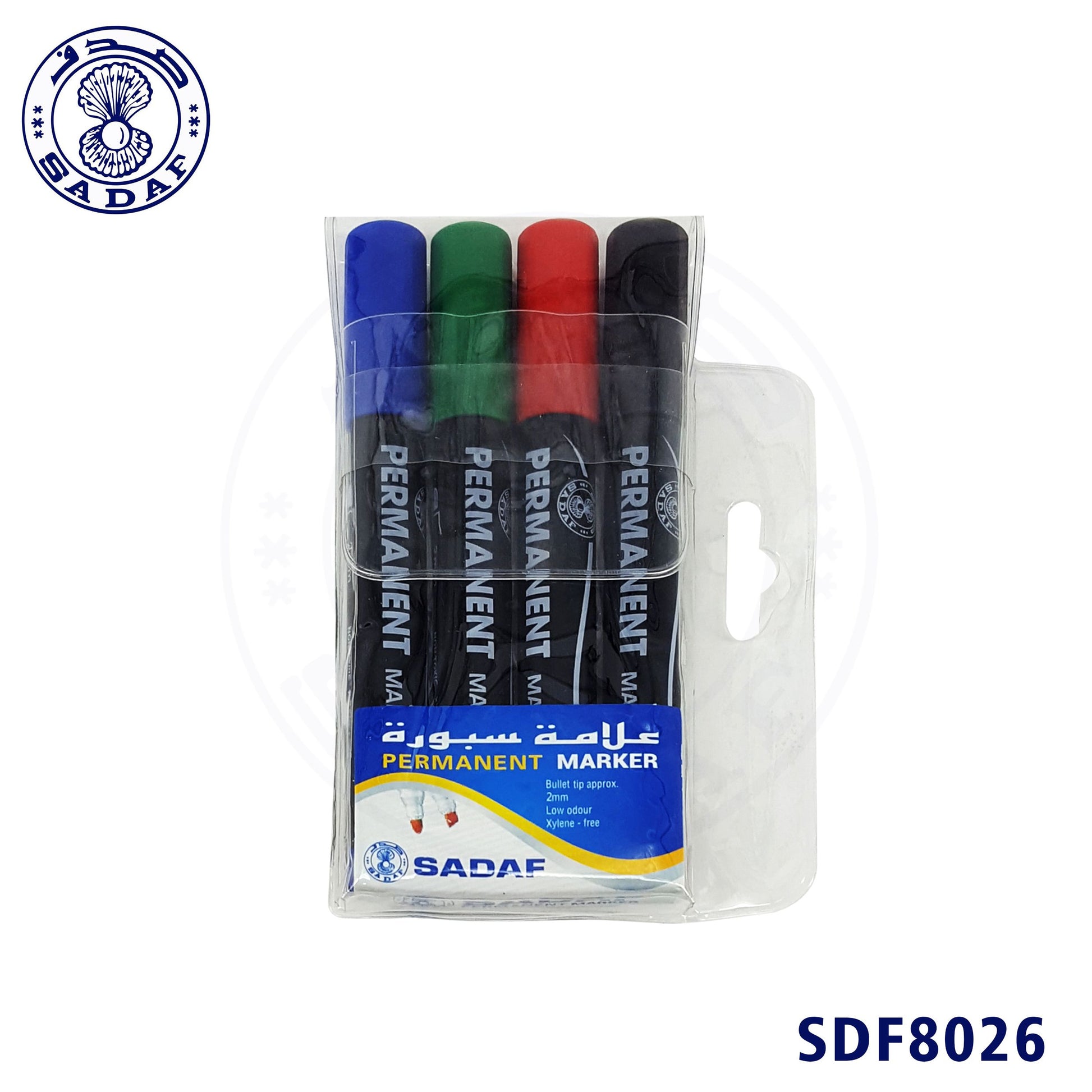 sadaf-4pcs-5mm-permanent-marker-blbkrdgn-chisel-tip