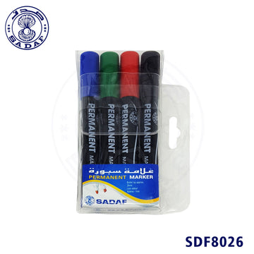 sadaf-4pcs-5mm-permanent-marker-blbkrdgn-chisel-tip