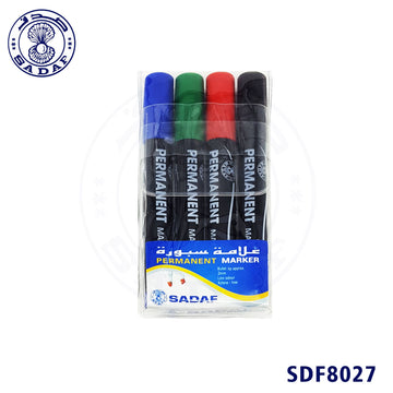 sadaf-4pcs-permanent-marker-2mm-blbkrdgn-bullet-tip