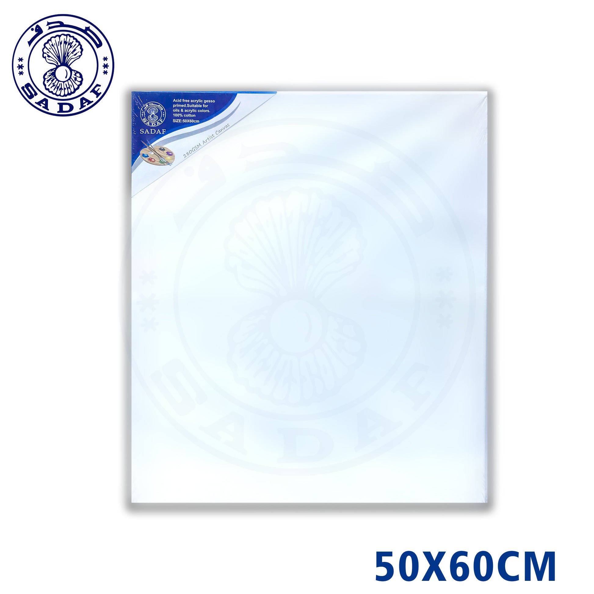 Sadaf 50x60cm Canvas Board – 280 GSM Cotton for Acrylic and Oil Painting