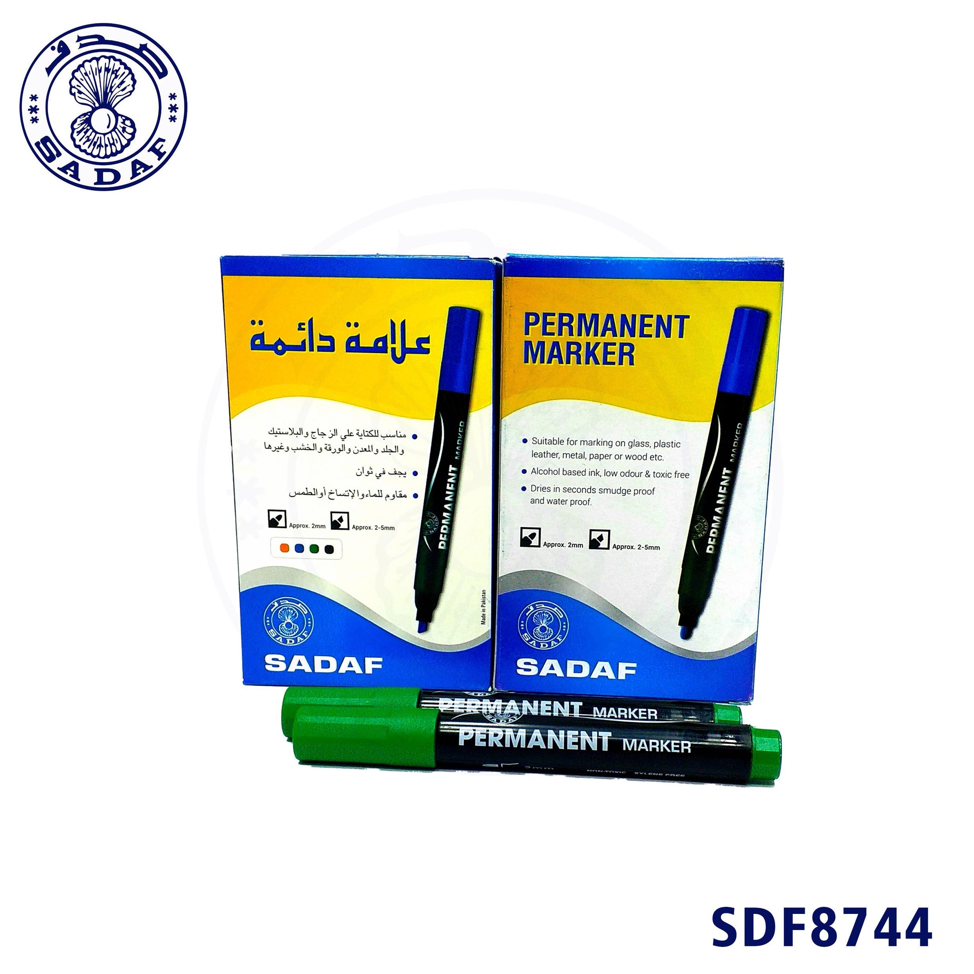 sadaf-permanent-marker-5mm-green-chisel-tip