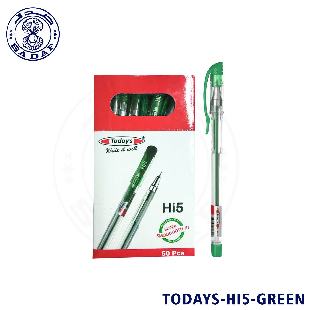 TODAYS Ball Pen Hi5 0.7mm – 50PCS Box Green Ink