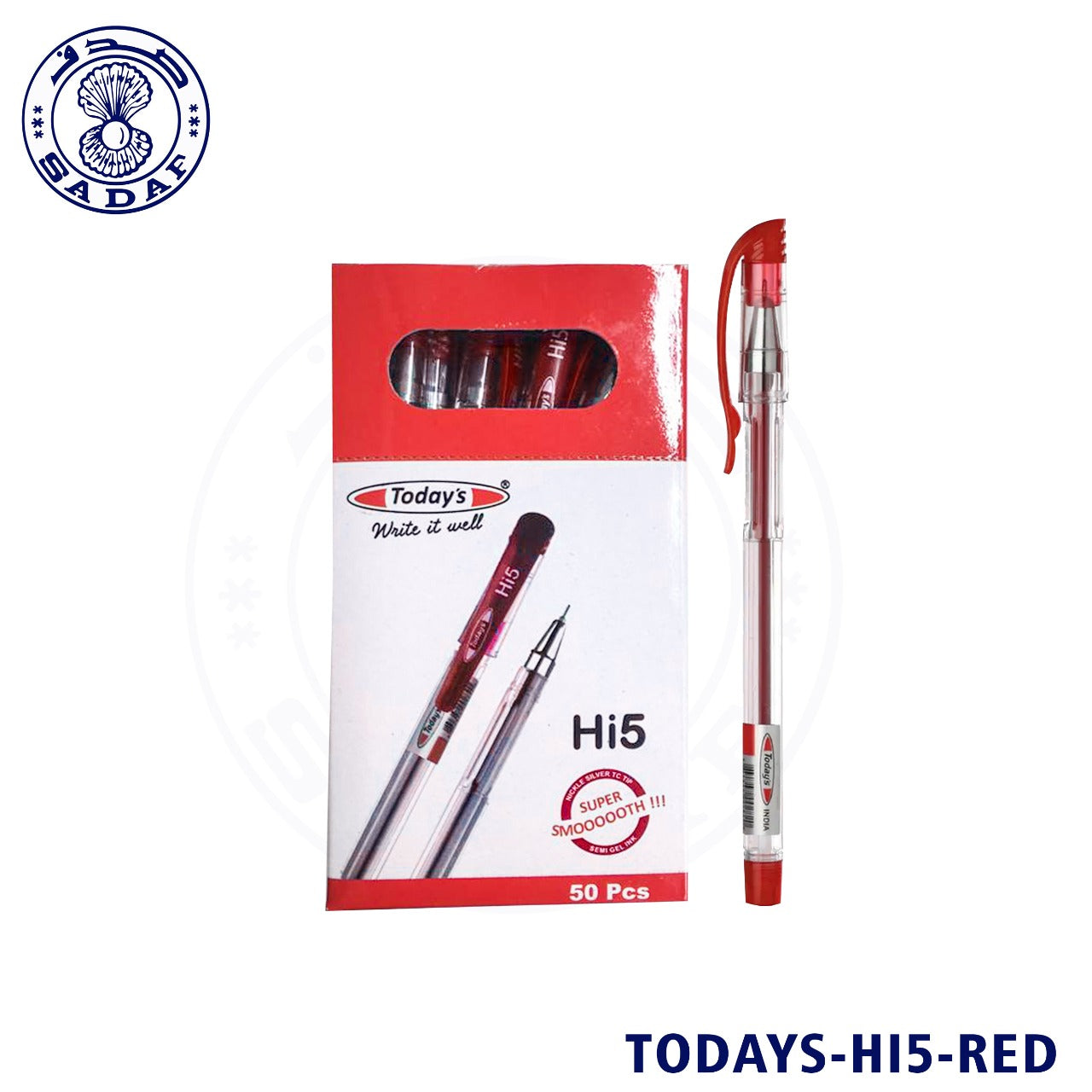 TODAYS Ball Pen Hi5 0.7mm – 50PCS Box Red Ink